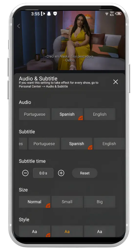 Subtítulos en varios idiomas